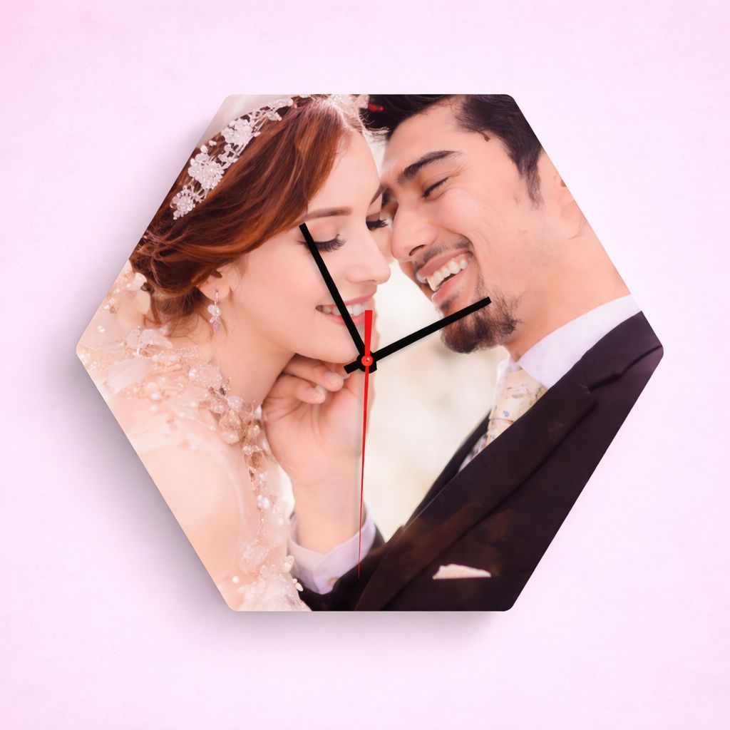 Custom Photo Clocks (Hexagon-20cm)